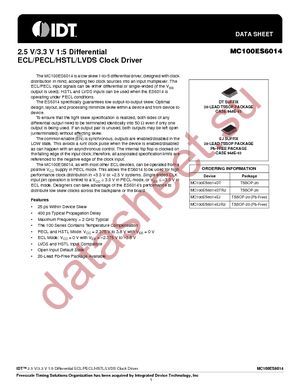 MC100ES6014DTR2 datasheet  